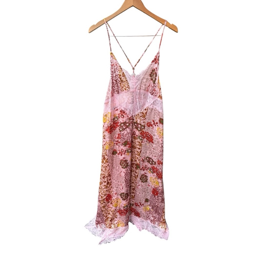 Free People Women's Pink Combo Sleeveless Right Now Midi Slip Dress I Size: XL - Picture 3 of 10